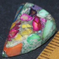 Cabochon L-2946 – Austern Kupfer Türkis – 18x12mm
