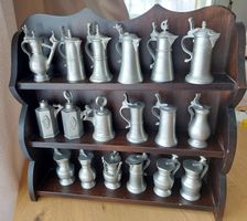Zinnkrug Sammlung 18-teilig , 8 cm Höhe, Raritäten, Top!