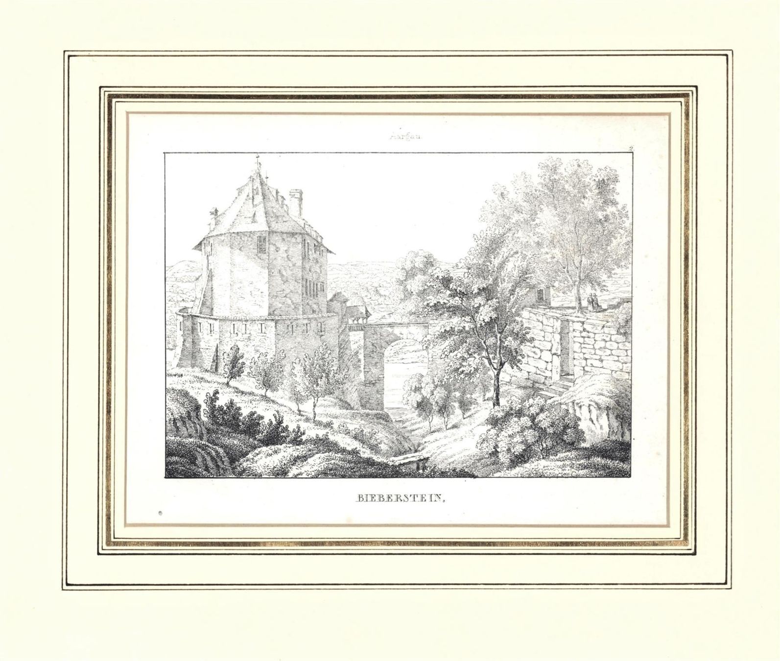 Stiche: Biberstein  von Wagner 1840 – Gebraucht aus Rafz von Helvet32