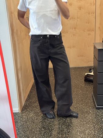 Cos dark chocolate brown wide jeans size 25