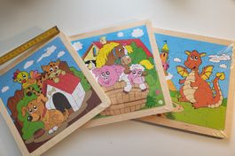 3 stk. Neue Holz-Puzzle je 25Teilig von small foot