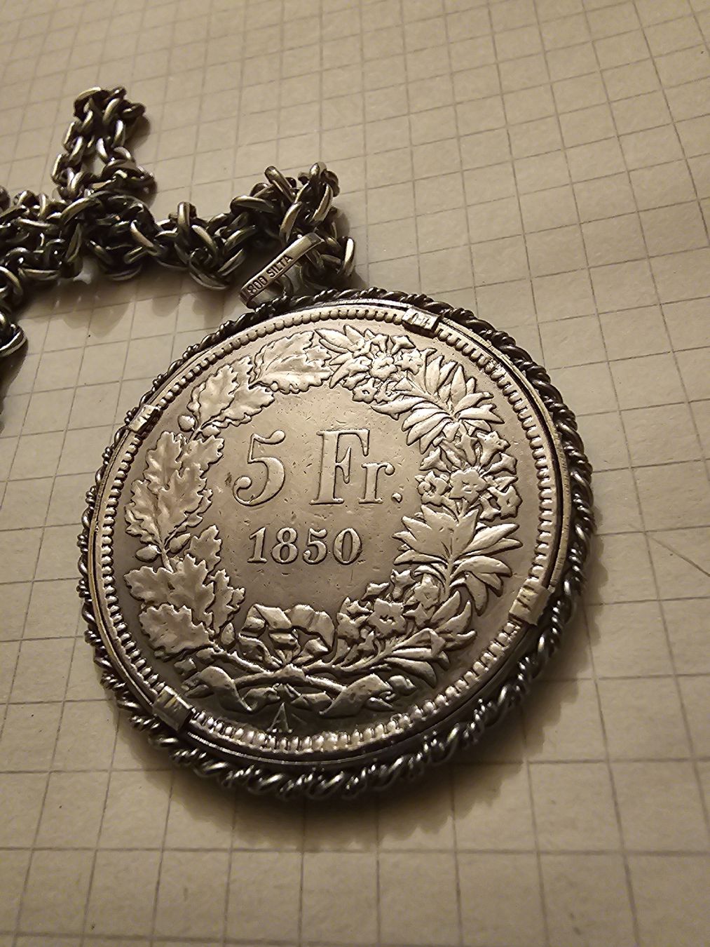 Tutti le monete: monnaie suisse 1850 en pendentif – Usato da Yverdon-les-Bains venduto da mancheacoulles 2