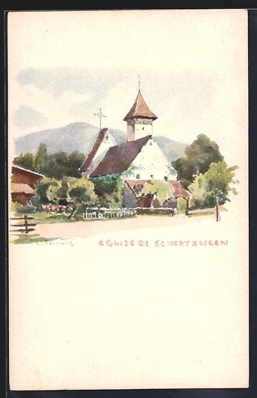 Cartoline postali: AK Strättligen, Blick auf die Kirche – Usato da Berlin venduto da bartko-reher