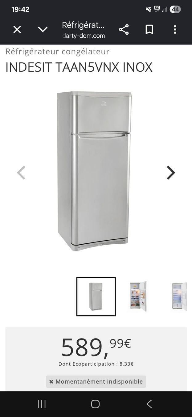 Frigoriferi: Frigo indesit gris  – Usato da Nyon venduto da nay_y72c 4