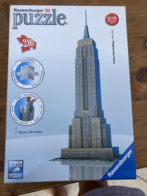 Revell 3D Puzzle 00119 Empire State Building, Discover The World in 3D, Craft Fun for Young and Old, Coloured