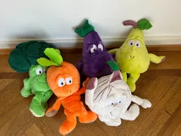🥕🥦🍆🍐 Set 5 Peluches Légumes – Édition Spéciale 🌱