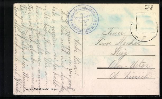 Cartoline postali: Innerthal, Naturfreundehütte Hohfläsch – Usato da Berlin venduto da bartko-reher 1