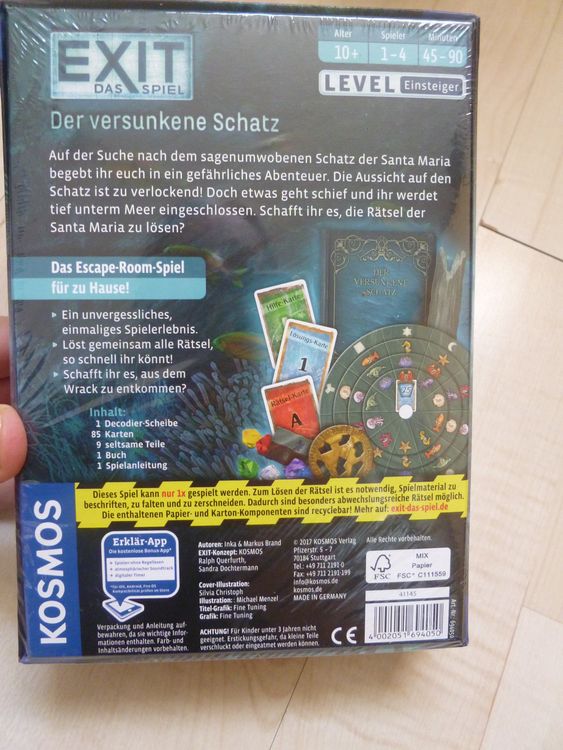EXIT Das Spiel - Der versunkene Schatz NEU OVP kosmos (Neu und ...