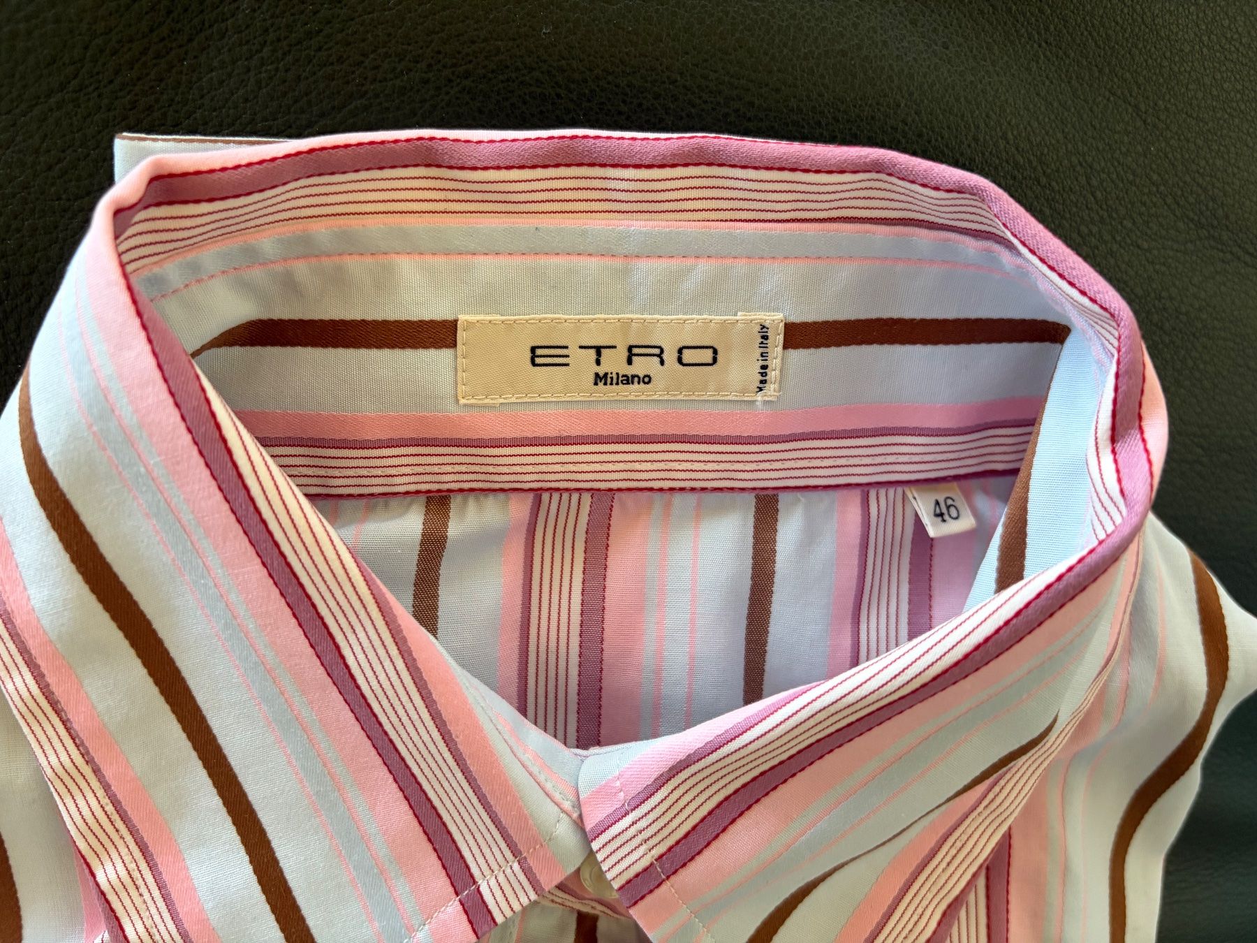 Etro Camicette: Langarm-Bluse von Etro | Gr. 40, rosa-hellblau gestreift – Usato da Balzers venduto da Golf-Lady