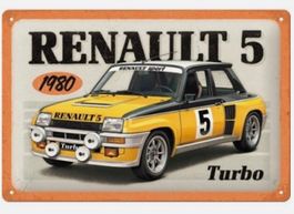 Renault R5 Turbo 1980 Hängeschild Blechschild Schild 20x30cm