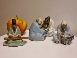 3 Keramik Mudmen Figuren China Vintage