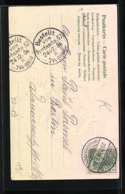 Cartoline postali: Weihnachtsmann mit Weihnachtsbaum und Ge – Usato da Berlin venduto da bartko-reher 1