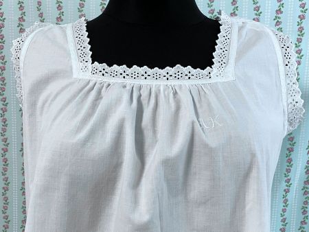 Nachthemd antik XXL Bw mit Spitzen VINTAGE 1900/1910