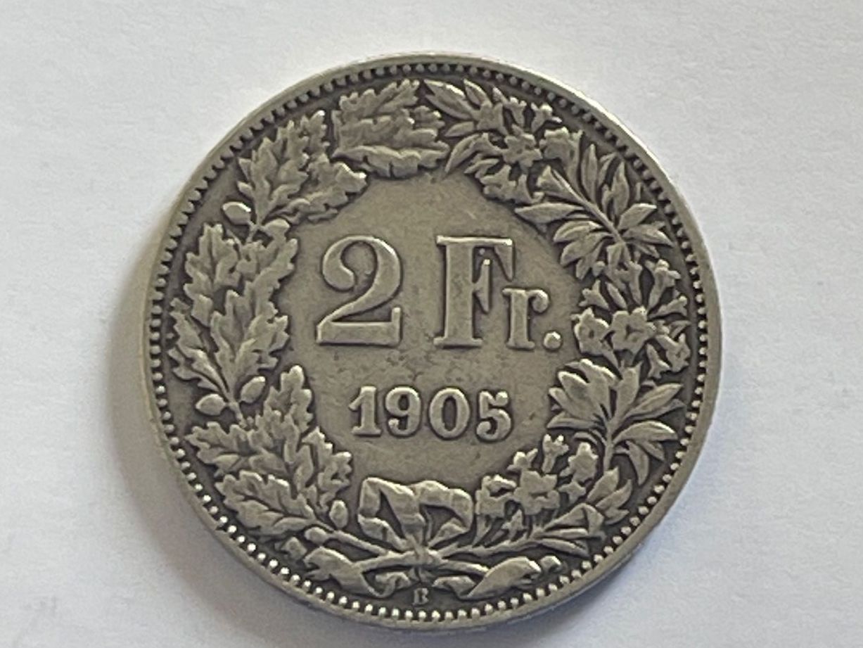 Alle Münzen: 2 Fr 1905 – Gebraucht aus Erlach von rsci