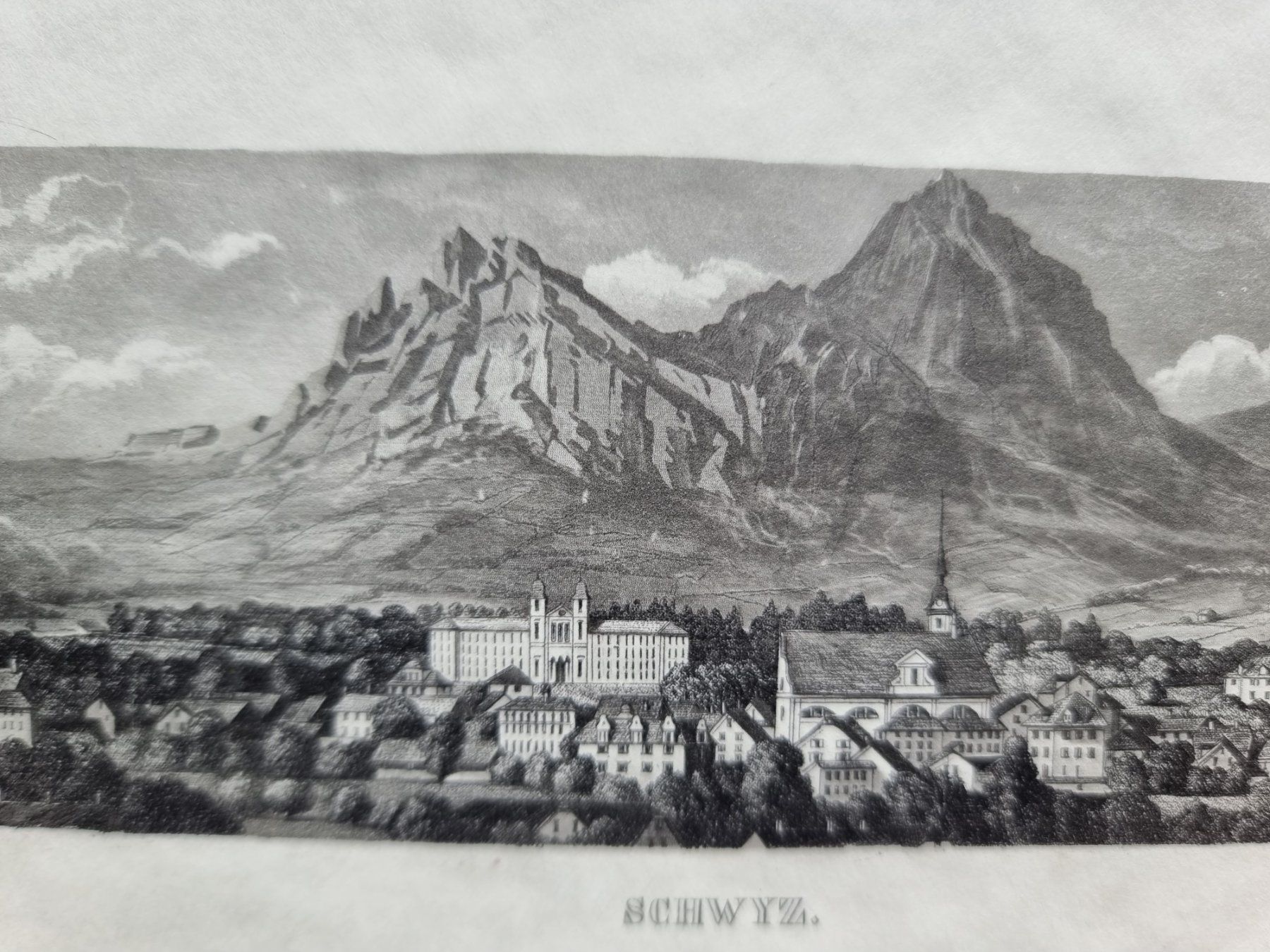 Stiche: SCHWYZ AQUATINTA BLATTGRÖSSE CA.34X25CM – Gebraucht aus Gersau von grafik-kunst 2