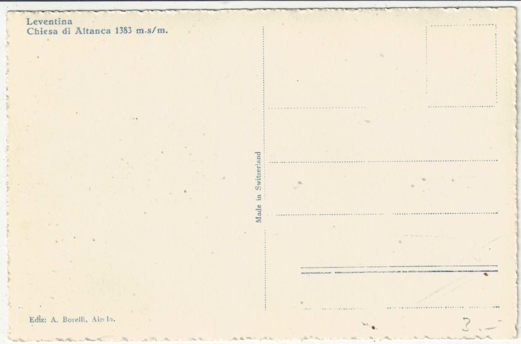 Cartoline postali: Leventina - Altanca - Chiesa – Usato da Ettingen venduto da Kartenplanet 1