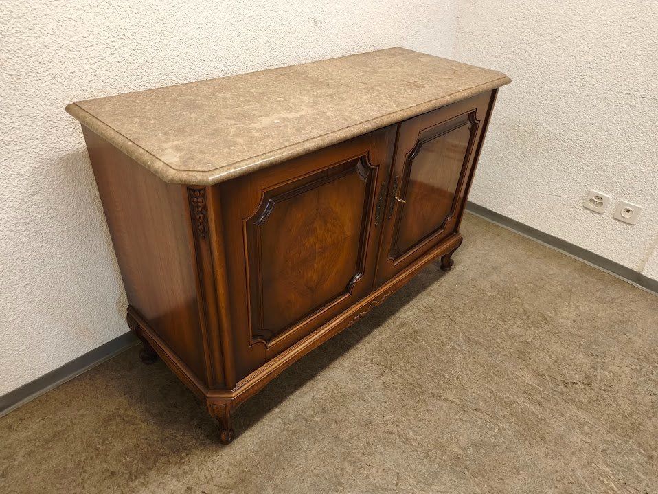Commodes: Vintage Kommode Nussbaum mit Marmorplatte 125x82x48cm – D'occasion à Toffen par Immo-Erben
