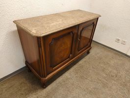 Vintage Kommode Nussbaum mit Marmorplatte 125x82x48cm