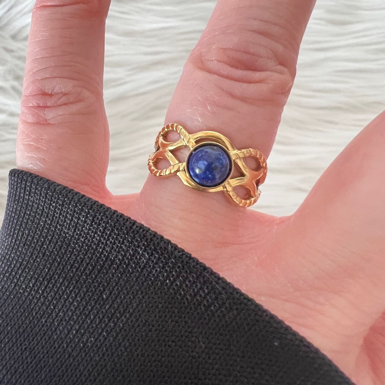 Ringe: Bague plaquée or avec lapis lazuli – Neu (gemäss Beschreibung) aus Pully von sunaddict 3