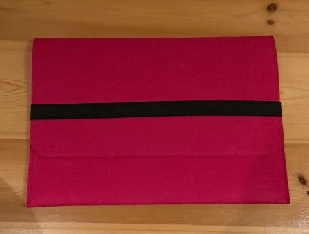 Pinke Filz Laptop Tasche A4 mit Gummiband - neu