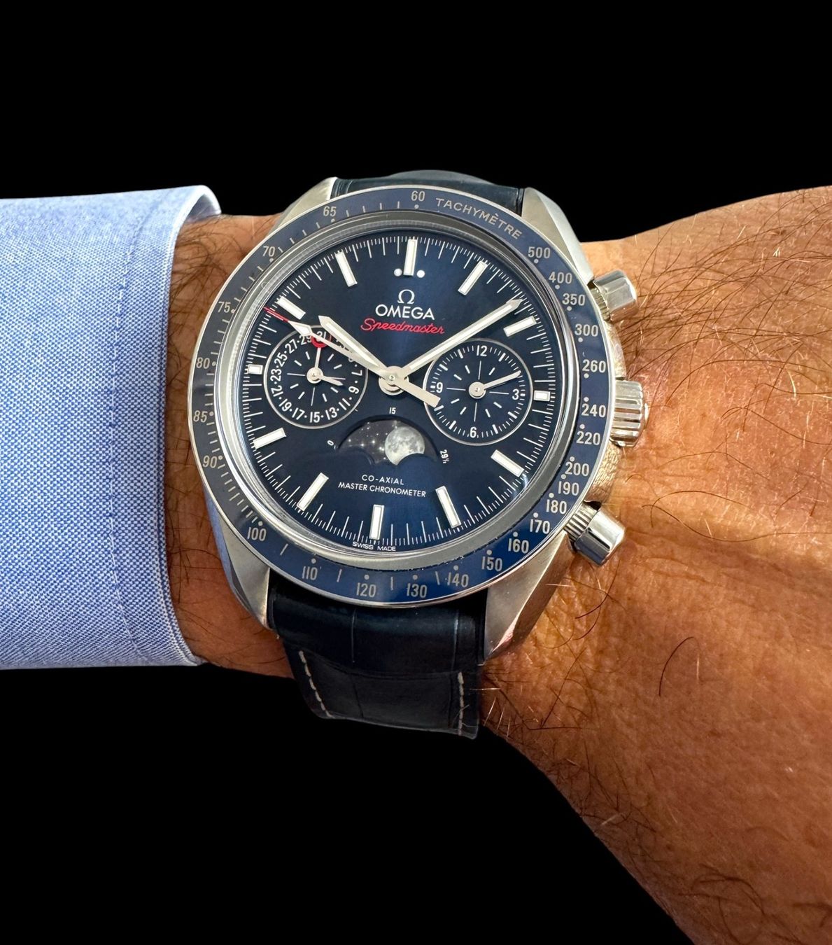 Omega Orologi: Omega Speedmaster Automatic Moonphase 45mm Fullset *U1421 – Usato da Zürich venduto da GalerieInauen 8
