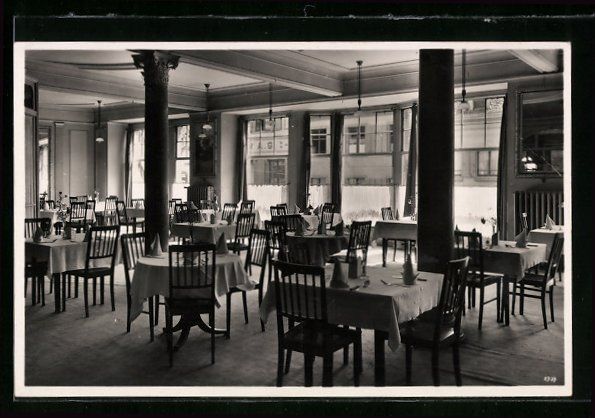 Cartoline postali: AK Basel, Hotel Basler Hof, Speisesaal – Usato da Berlin venduto da bartko-reher