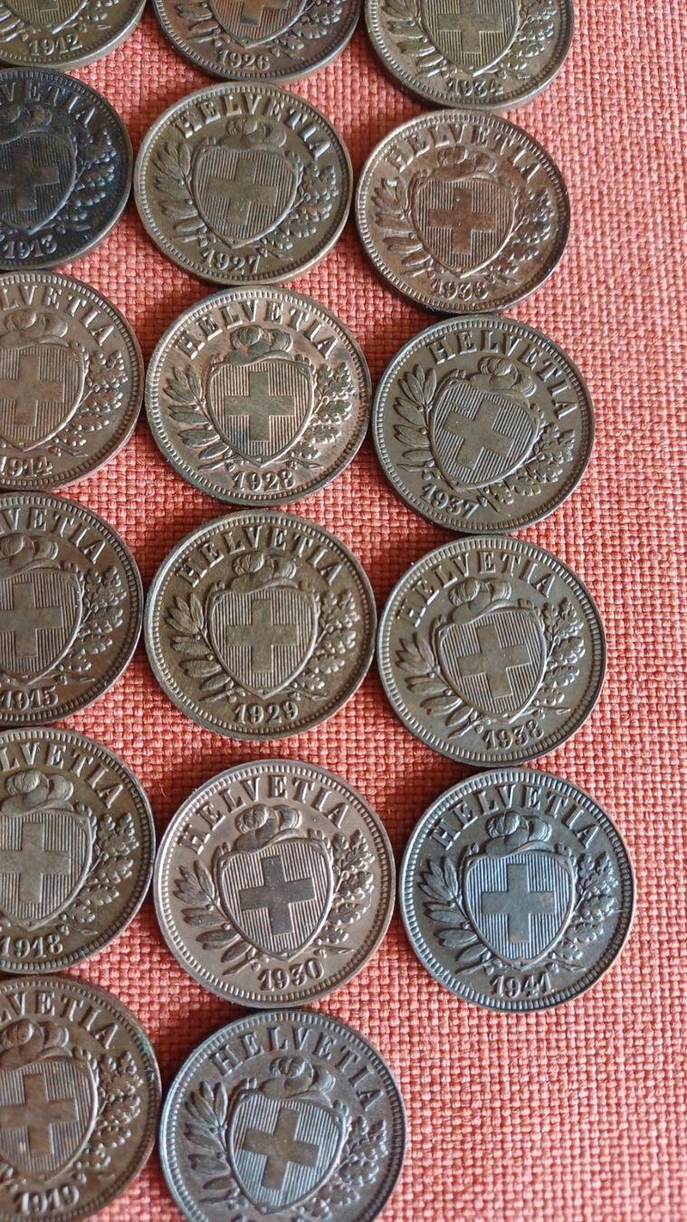 Alle Münzen: Wunderschöne 2 Rappen Sammlung – Gebraucht aus Rorschach von Elfriede1920 1