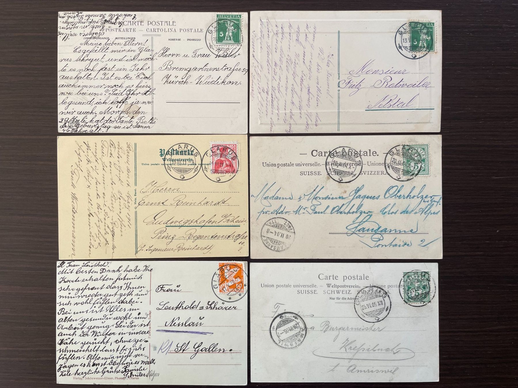 Cartoline postali: GLARUS Lot von 23 Ansichtskarten aus Glarus – Usato da Wald ZH venduto da TLILEF 2