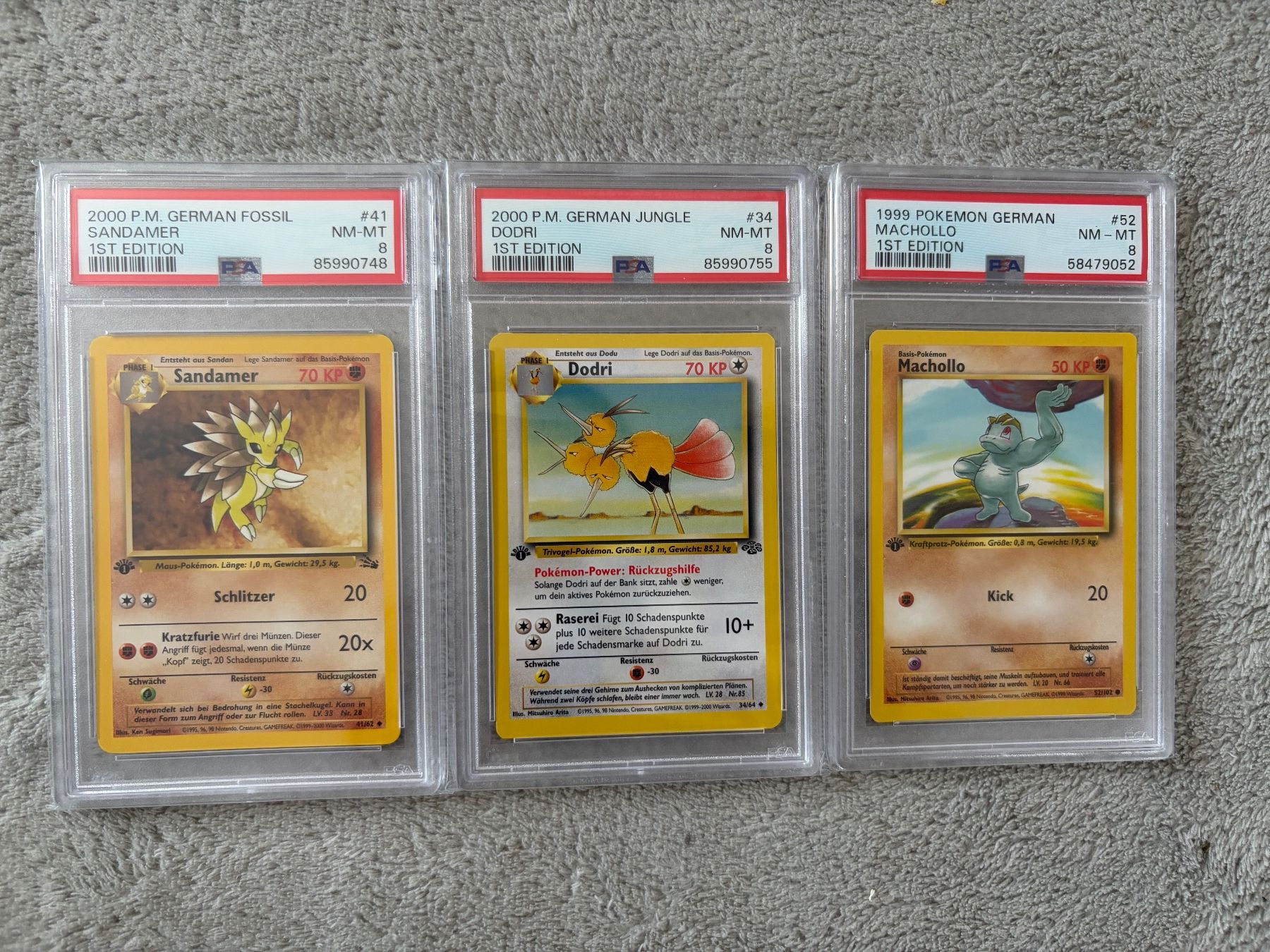 Pokémon Carte collezionabili: Pokemon 1. Ed PSA 8 Deutsch 3 Karten – Usato da Kesswil venduto da tim_t2rm