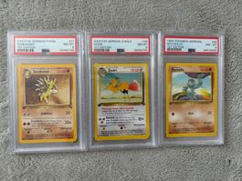 Pokemon 1. Ed PSA 8 Deutsch 3 Karten