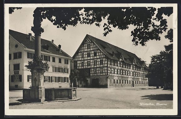 Cartoline postali: AK Winterthur, Brunnen an der Kaserne – Usato da Berlin venduto da bartko-reher