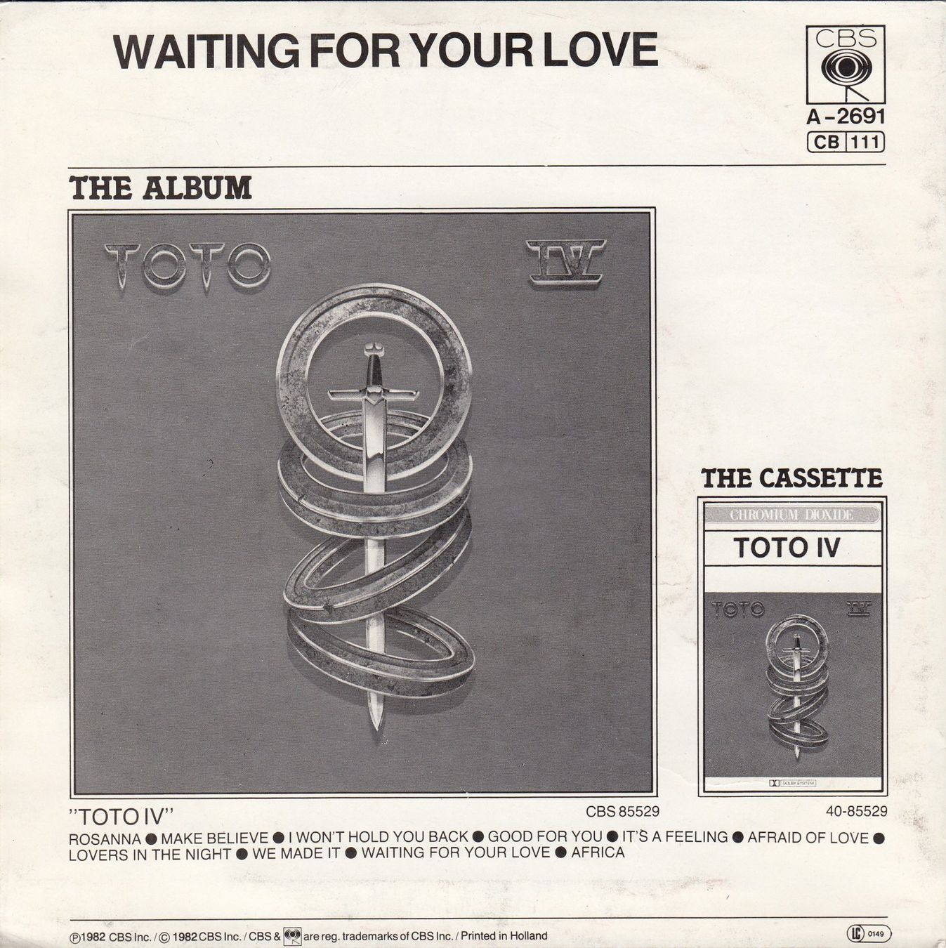 Dischi in vinile: Toto Vinyl Single von 1982 – Usato da Volketswil venduto da Abcrecords 1
