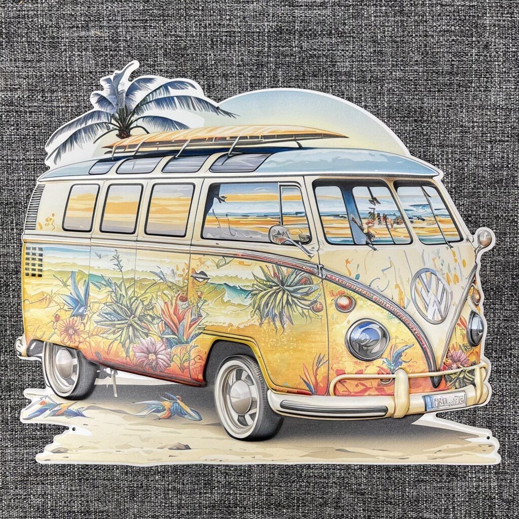 Volkswagen Insegne: Palma VW Camper Metal Art Schild – Nuovo (secondo la descrizione) da Schwyz venduto da rs-trend