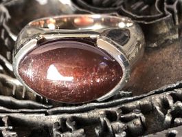IOLITH - SONNENSTEIN  Katzenauge Silber Ring !!! Grösse: 56