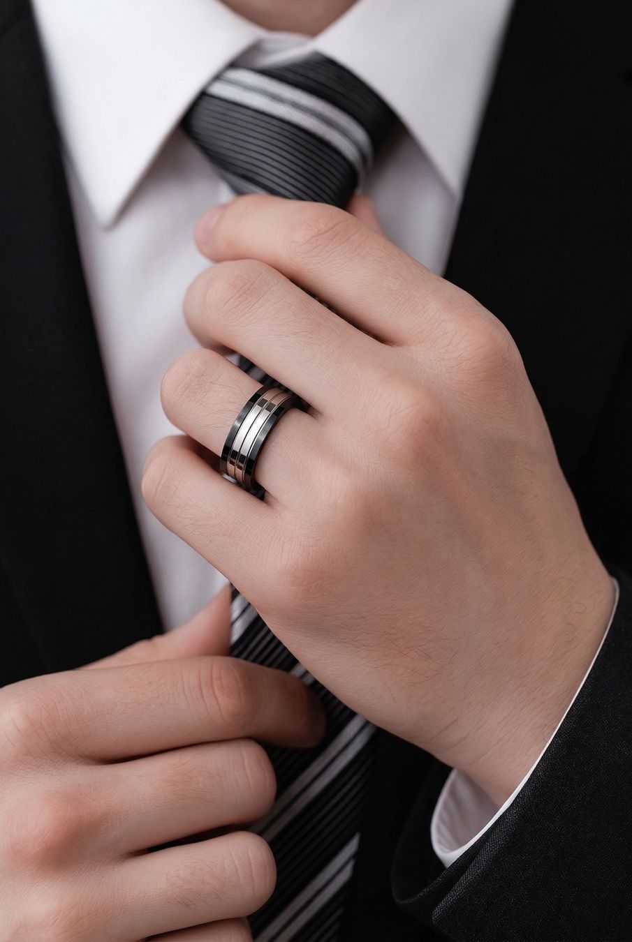 Anelli: Edelstahl Fingerring Herren oder Damen Gr. 63 NEU – Nuovo e nell'imballaggio originale da Basel venduto da Chili007