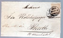 1873 FALTBRIEFHÜLLE BERN THIELLE SITZENDE HELVETIA 2 FRANCO