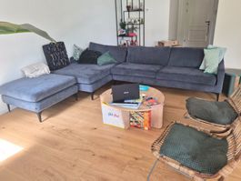 Blue Corner Sofa-with footrest from Sofacompany-great condit
