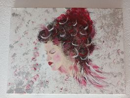  "The only way is up", canvas frame, acrylics/texture, 30x40