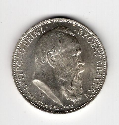 Tutti le monete: (136) Bayern, 3 Mark 1911, top stgl – Usato da Rüthi (Rheintal) venduto da erdnuessli1 1