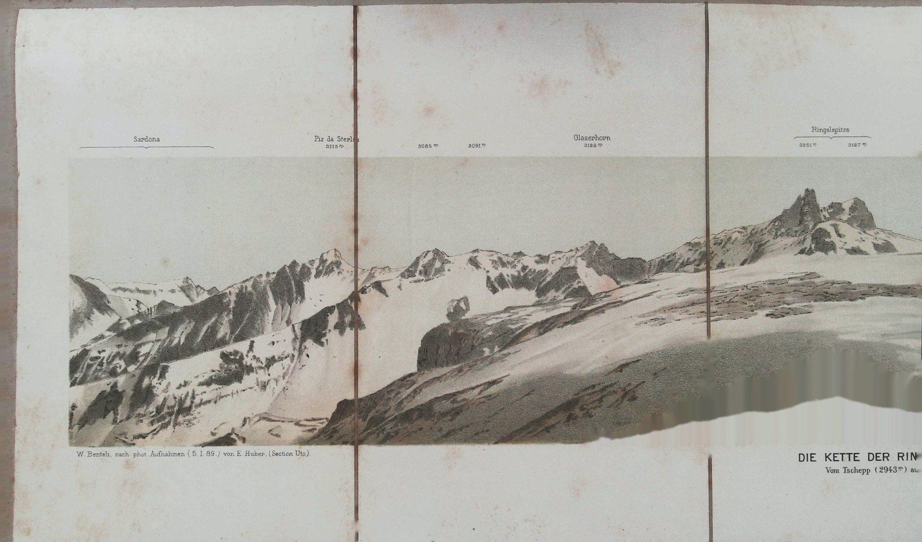 Cartine & Atlanti: Ringelspitz  Panorama 1889 – Usato da Rafz venduto da Helvet32 1
