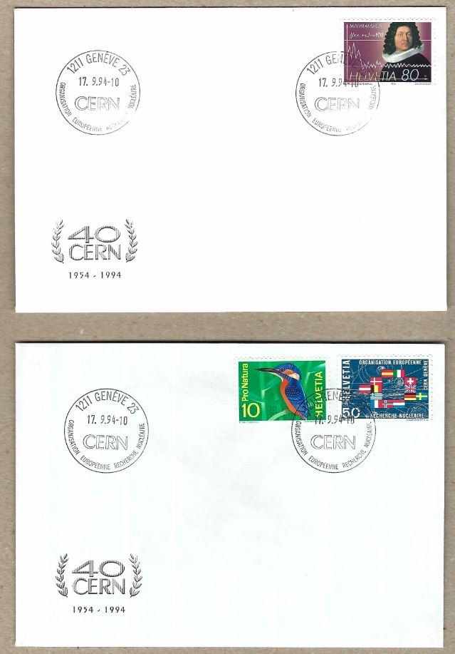 Tutti i francobolli: 40 ans du CERN : 3 Enveloppes commémoratives – Usato da PRANGINS venduto da Dorp 1