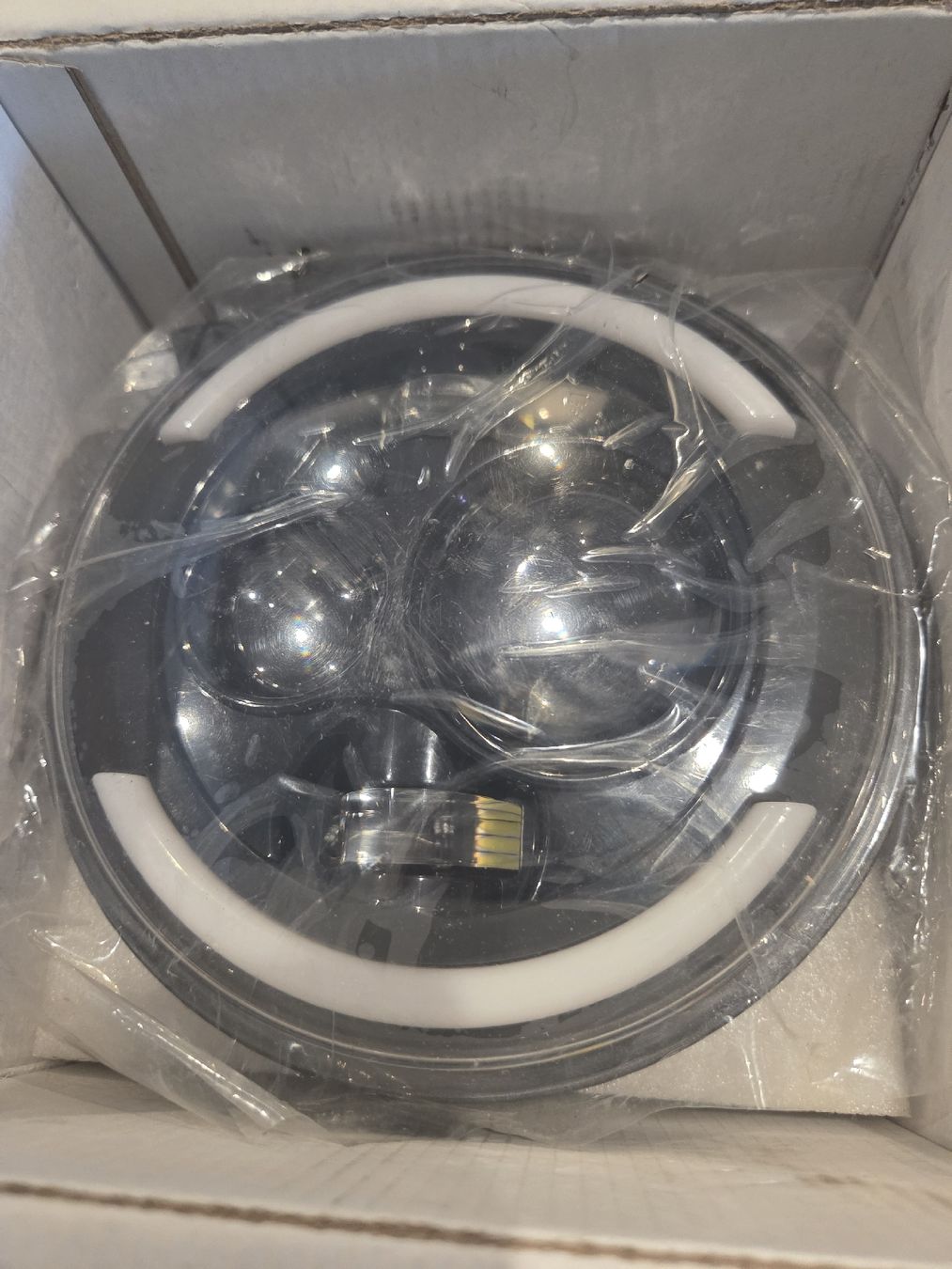 Scheinwerfer: Motorrad Scheinwerfer LED neu mit Tagfahrlicht Ring – Neu und originalverpackt aus Hitzkirch von kae_2j8c 1