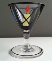 Likörglas handbemalt, 1950er-Jahre, Höhe 6 cm
