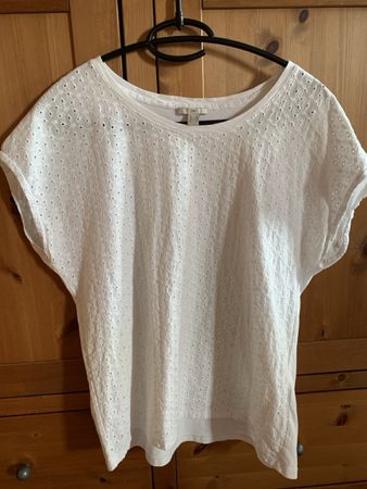 T-shirt EDC by esprit ajouré blanc, taille S