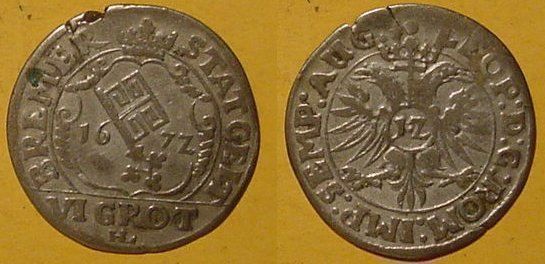 Alle Münzen: Bremen, 6 Grote 1672 – Gebraucht aus Allschwil von Coinfreak