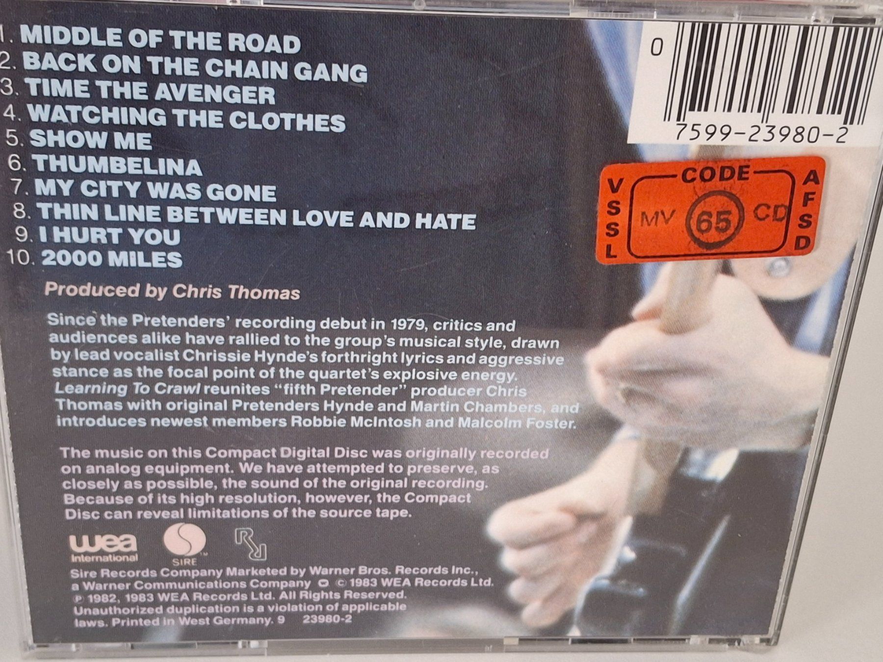 CD: CD The Pretenders - Learning to Crawl – Usato da Aarberg venduto da Jackup1 1