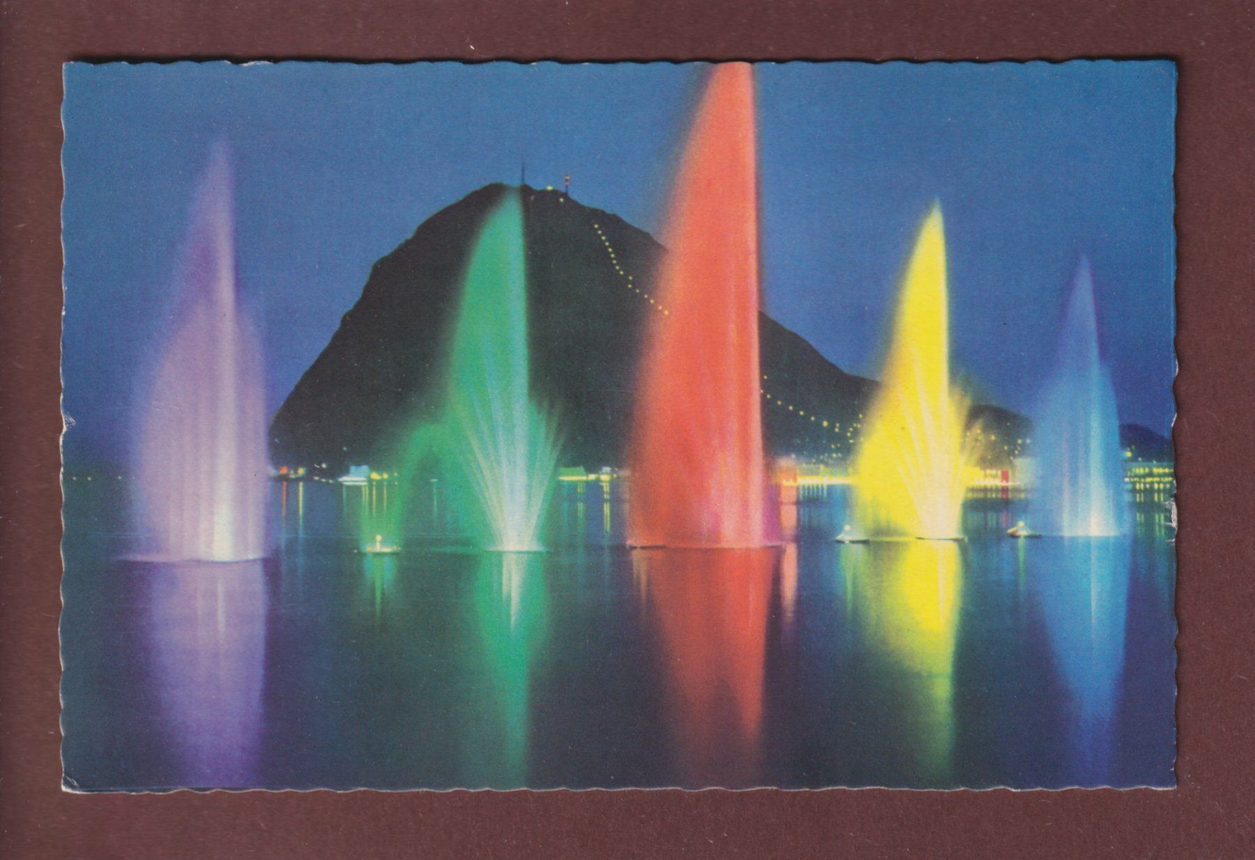 Ansichtskarten: LUGANO - Fontane luminose - 1964 – Gebraucht aus Pully von nicecards