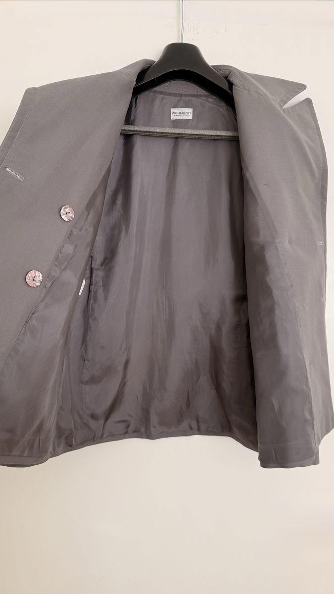 Giacche: Philosophy di Alberta Ferretti Grey Cotton Jacket US6 – Usato da Zollikerberg venduto da MK-13 1