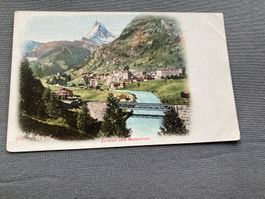 Alte Ansichtskarte von Zermatt mit Matterhorn-Motiv