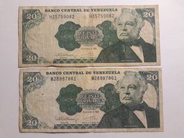 VENEZUELA - 2x 20 Bolivares 1992 s